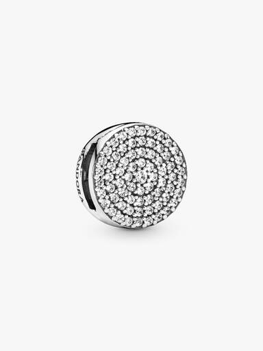 PANDORA Reflexions silver clip charm with clear cubic zirconia