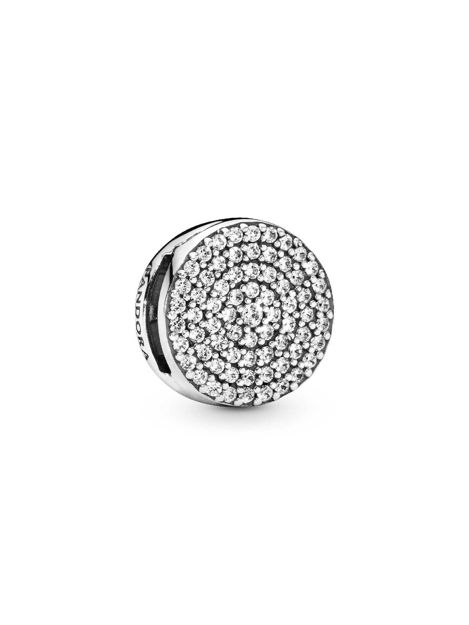 PANDORA Reflexions silver clip charm with clear cubic zirconia