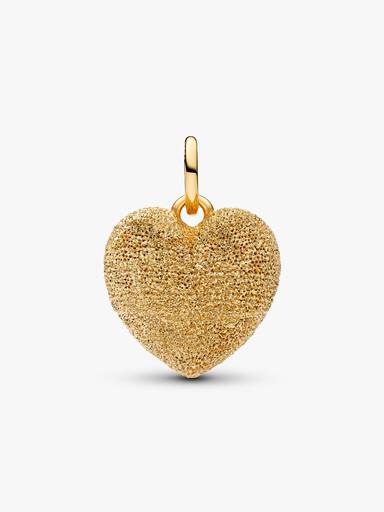 Charm Pendente de Coração Curvo Texturizado