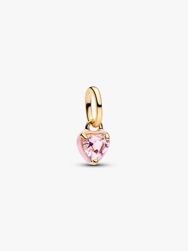 Mini Charm Pendente Coração Rosa Chakra Pandora Me