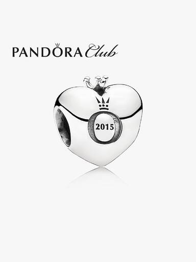 Pandora club 2015 silver charm with 0,01ct h/vs diamond