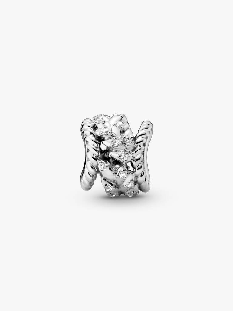 Seeds silver charm with clear cubic zirconia