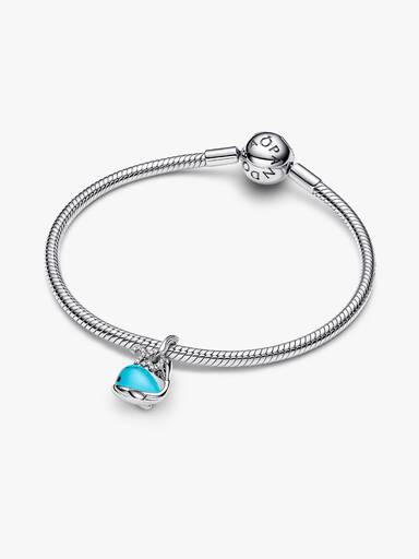 Charm pendente de baleia em cor turquesa