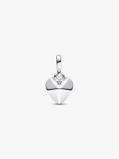 Faceted heart sterling silver mini dangle