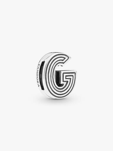 Pandora Reflexions letter G silver clip charm