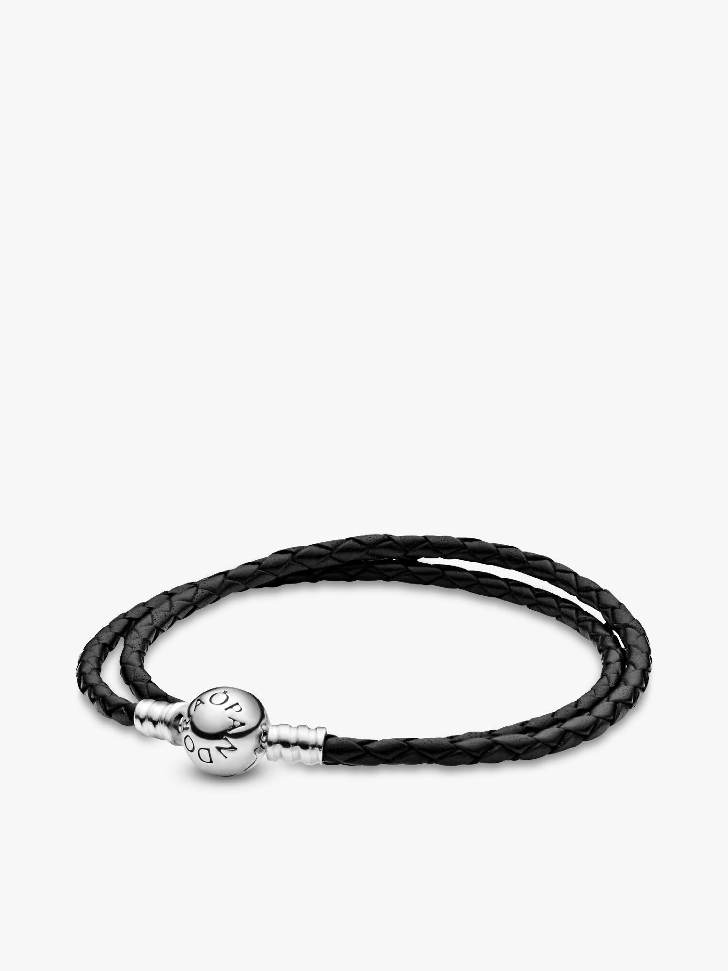 Pulseira dupla em couro preto