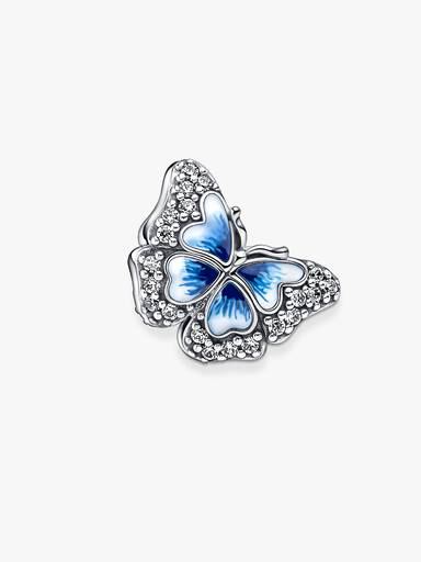 Charm Brilhante de Borboleta Azul