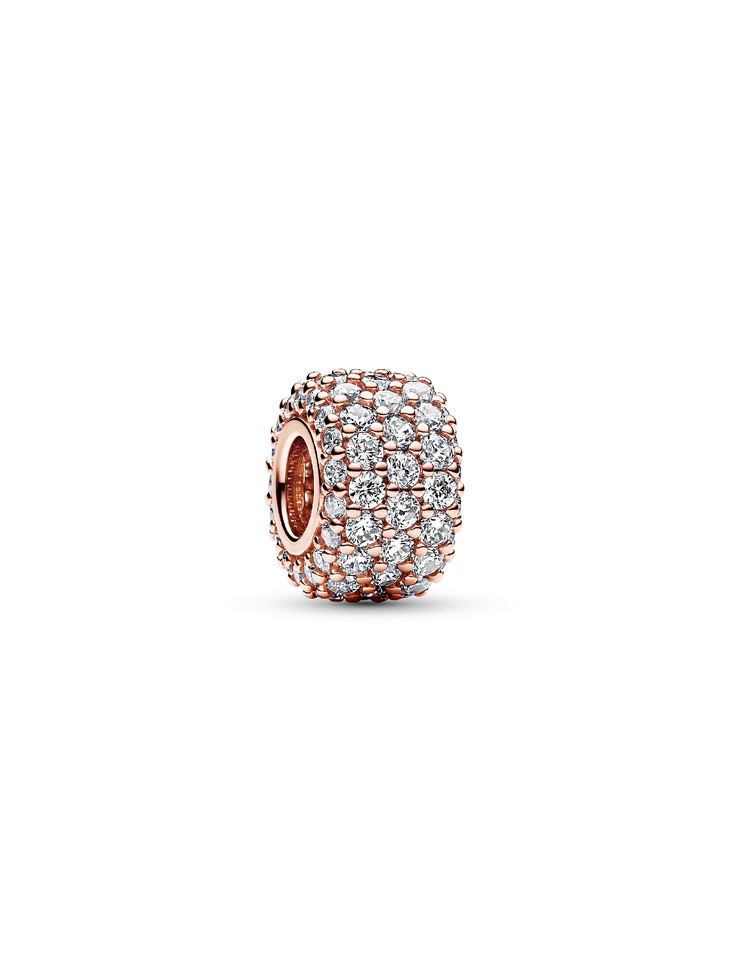 Charm de três fileiras de pavê brilhante