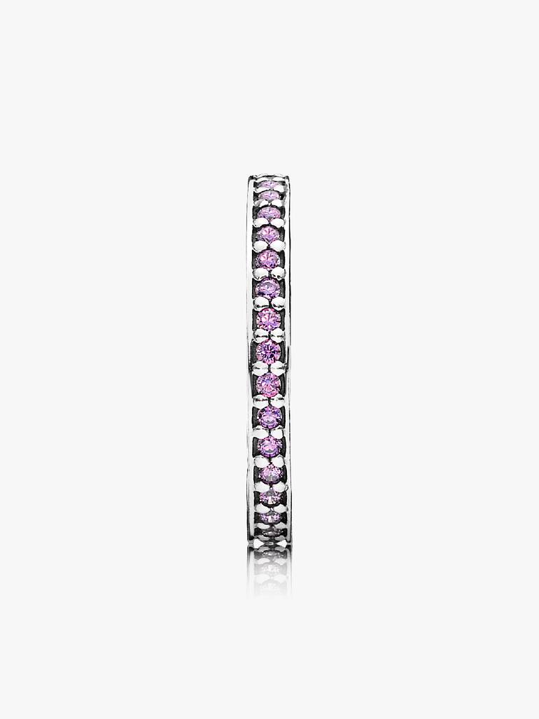 Silver ring, fancy purple cubic zirconia