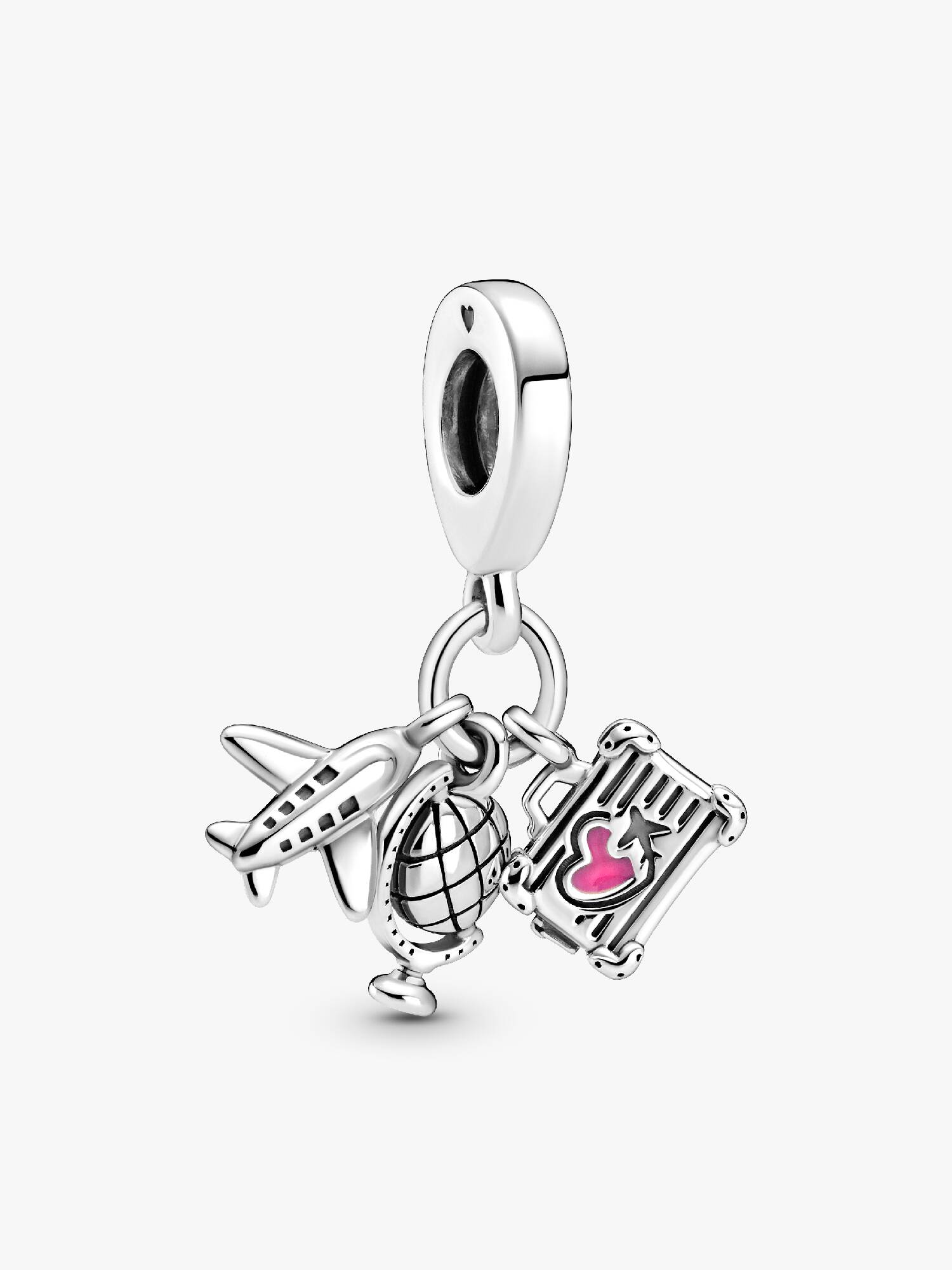 Charm pendente de avião, globo e mala