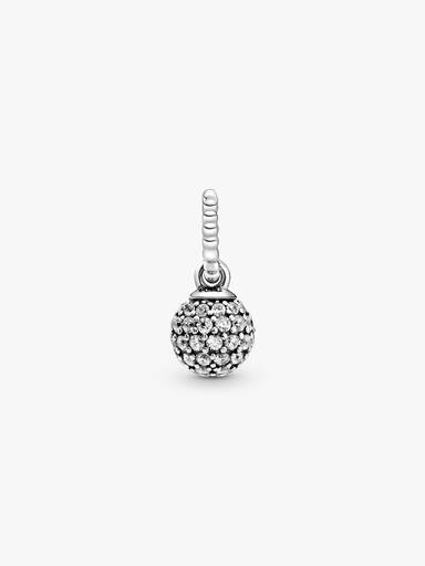 Charm Pendente Esfera Brilhante, em Pavé