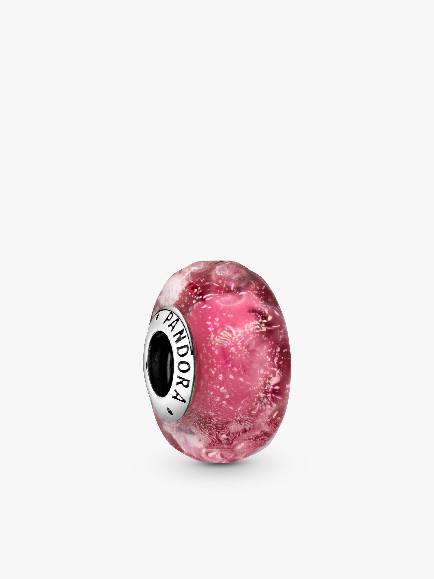 Charm Vidro de Murano Rosa Ondulado Fancy