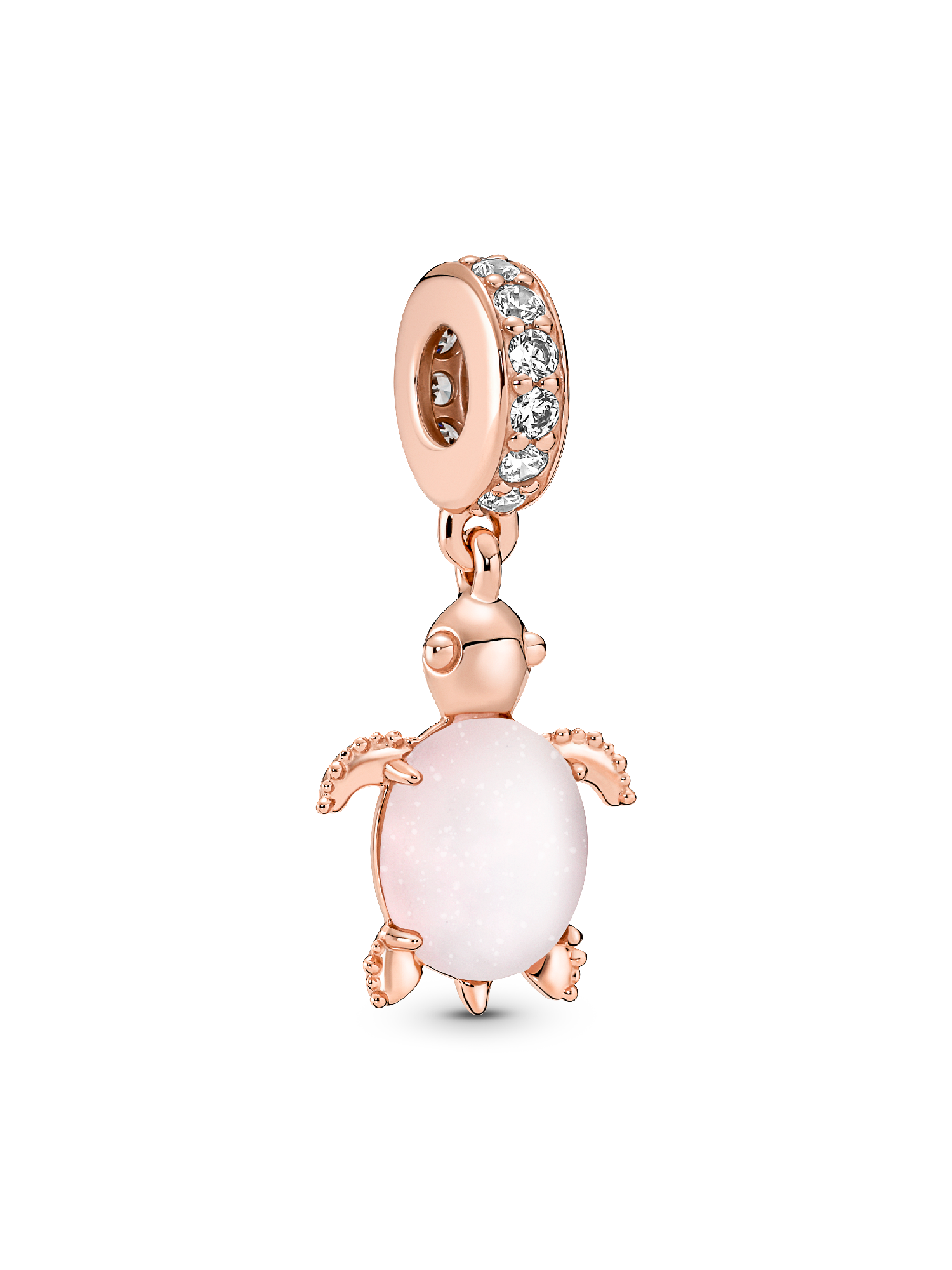 Charm Pendente Tartaruga Marinha em Murano Rosa