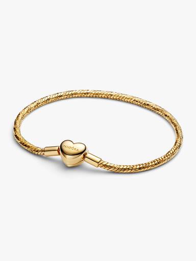 Pulseira Corrente Snake Facetada e Fecho de Coração