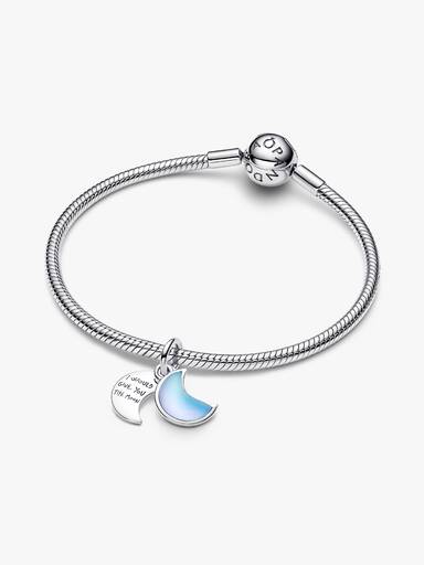 Charm pendente duplo da lua crescente