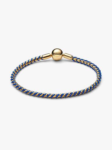 Pulseira Corrente Snake Cordão Azul