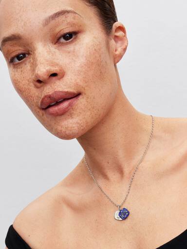 Charm Pendente Duplo com a Constelação do Amor em Azul Celestial