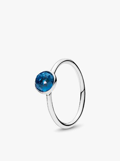 Anel December Droplet, London Azul Cristal