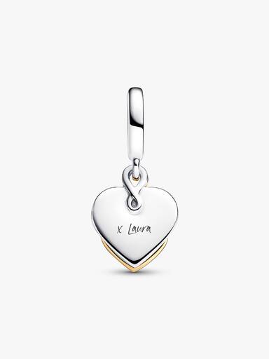 Charm pendente duplo gravável em diamante criado em laboratório