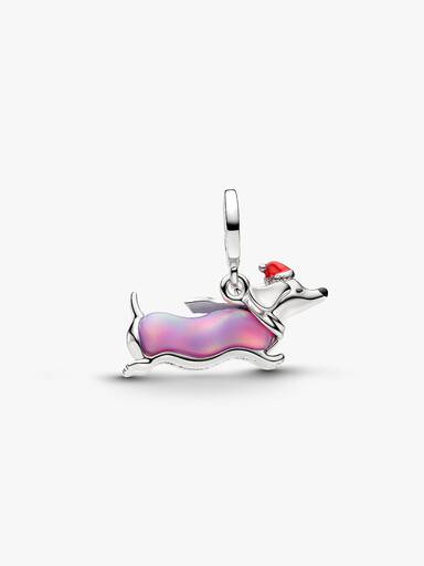 Charm Pendente de Dachshund de Natal