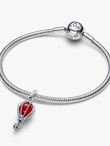 Charm Pendente Balão de Ar Quente Vermelho Brilhante