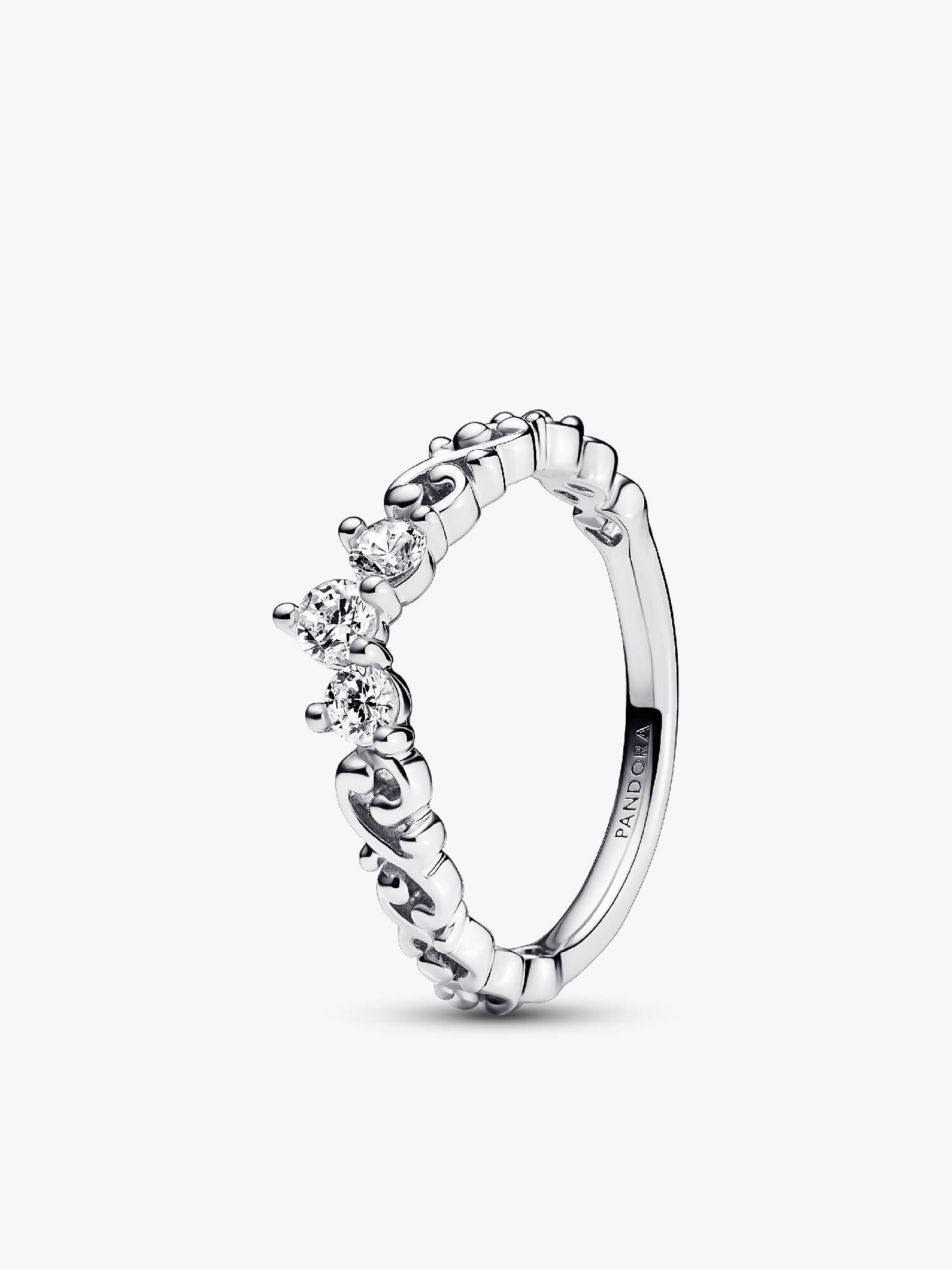 Anel Coroa Espiral Brilhante