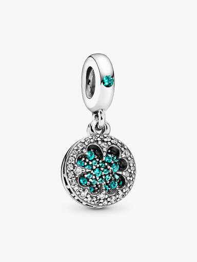 Charm pendente de trevo de quatro folhas da sorte