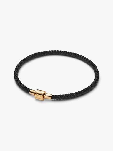 Braceletee de Cordãoón Preto Brilhante