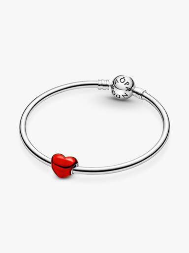 Charm Coração Metálico Vermelho