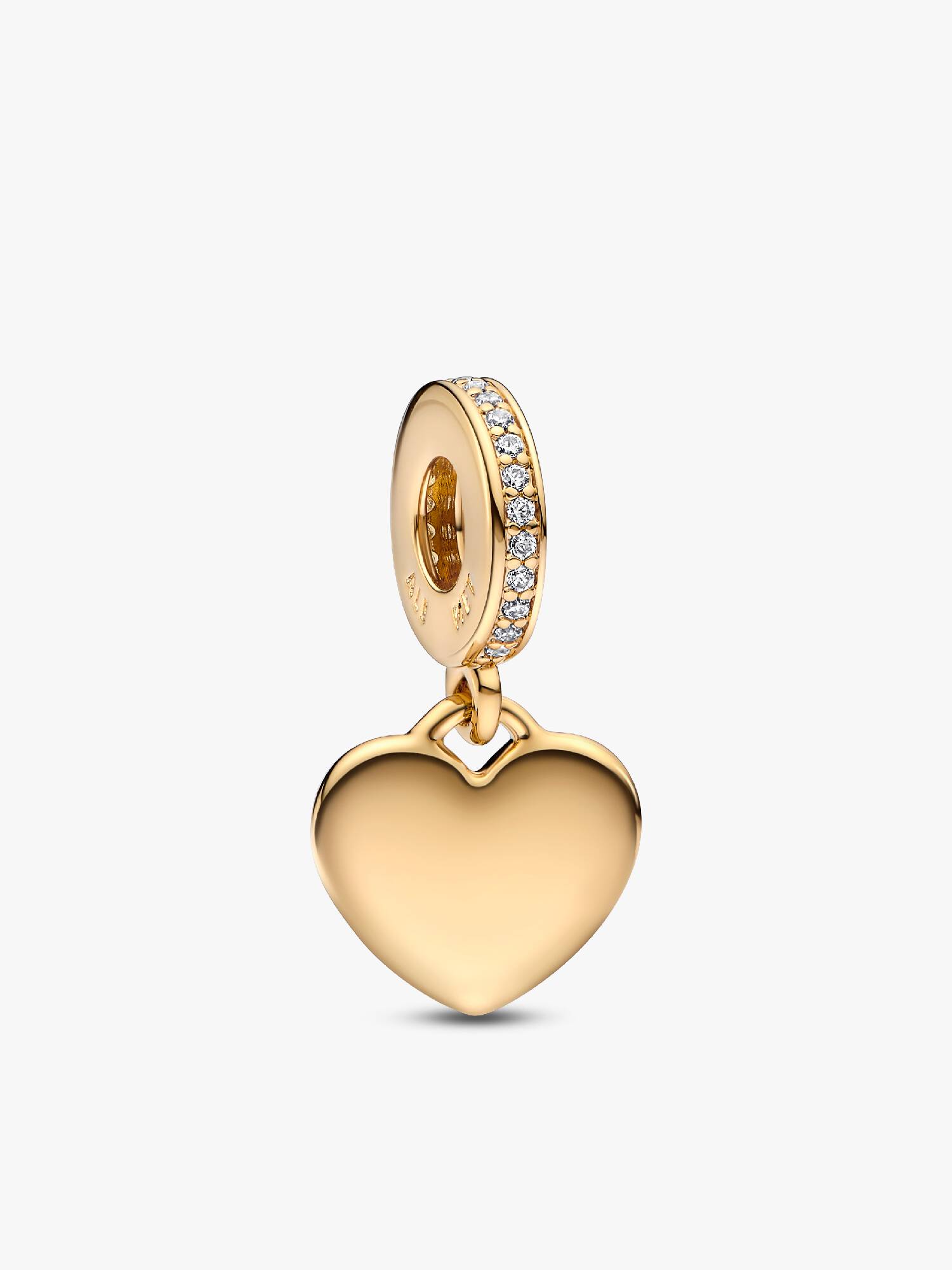 Charm pendente gravável com Plaquinha de coração