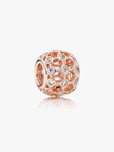 Openwork abstract PANDORA Rose charm with cubic zirconia