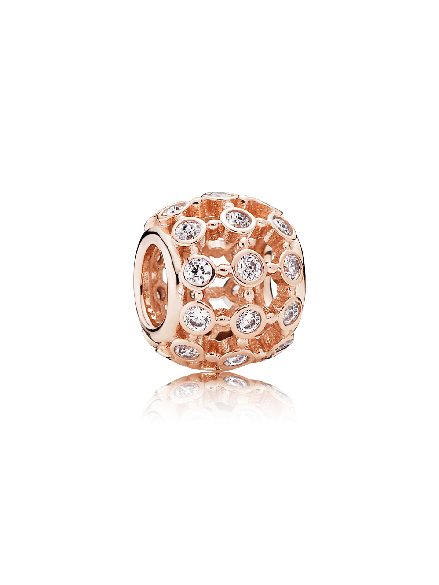 Openwork abstract PANDORA Rose charm with cubic zirconia