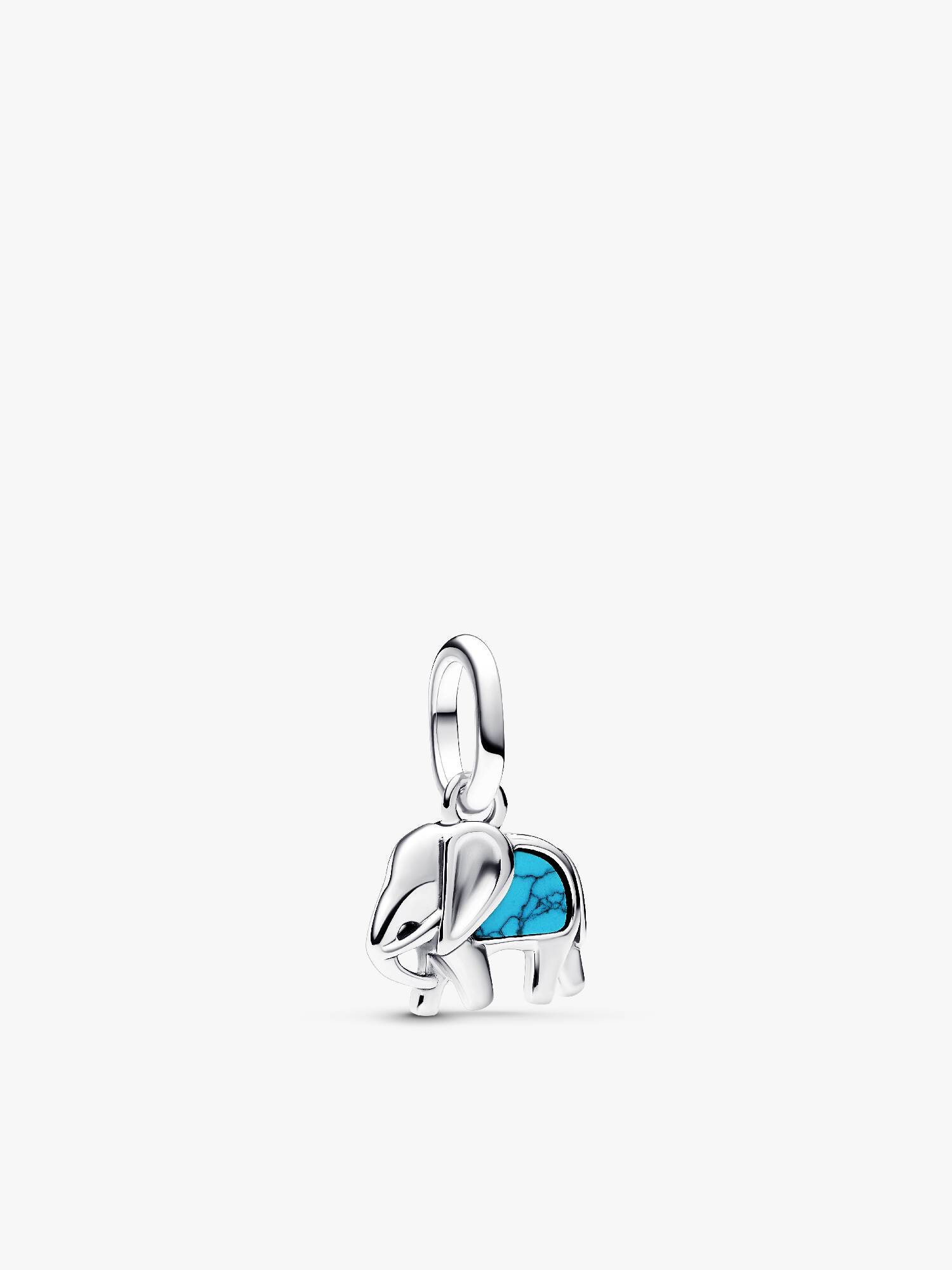 Charm pendente de elefante mini em cor turquesa