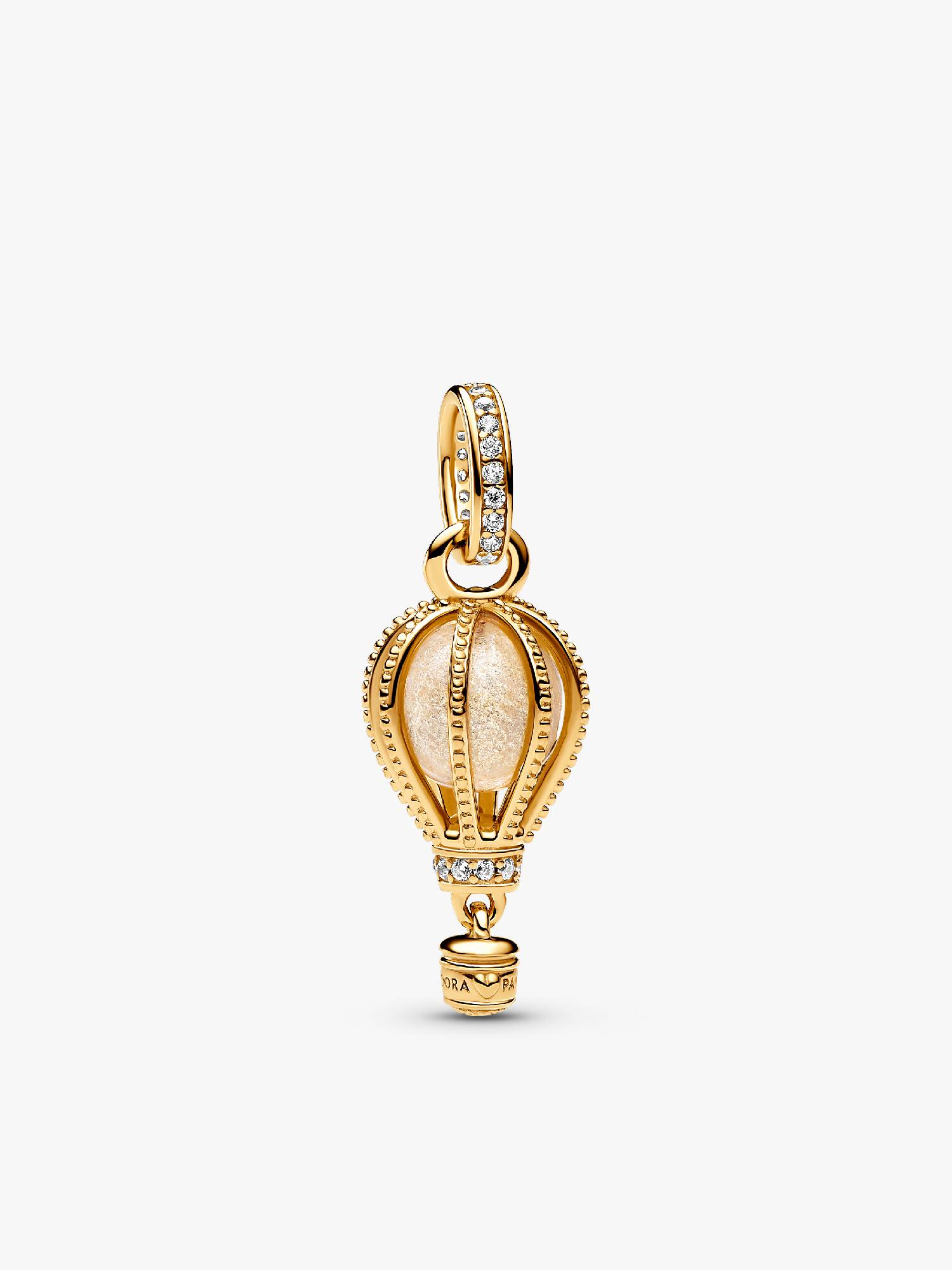 Charm pendente de balão de ar quente transparente e brilhante