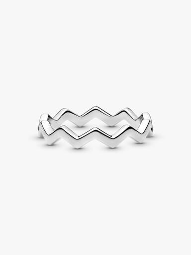 Anel En Prata de Lei Zigzag Eterno