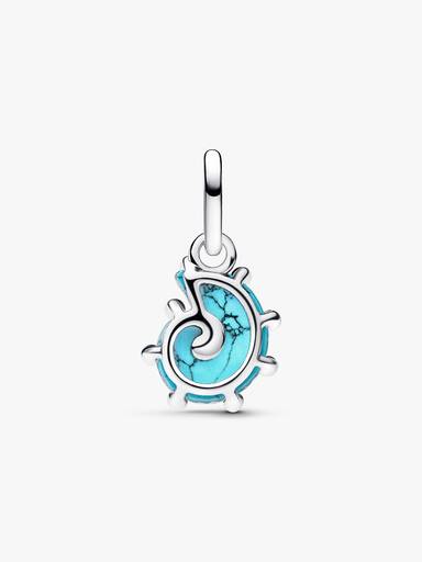 Charm pendente de caracol marinho em vidro de Murano azul