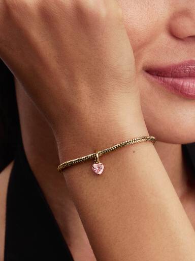 Mini Charm Pendente Coração Rosa Chakra Pandora Me