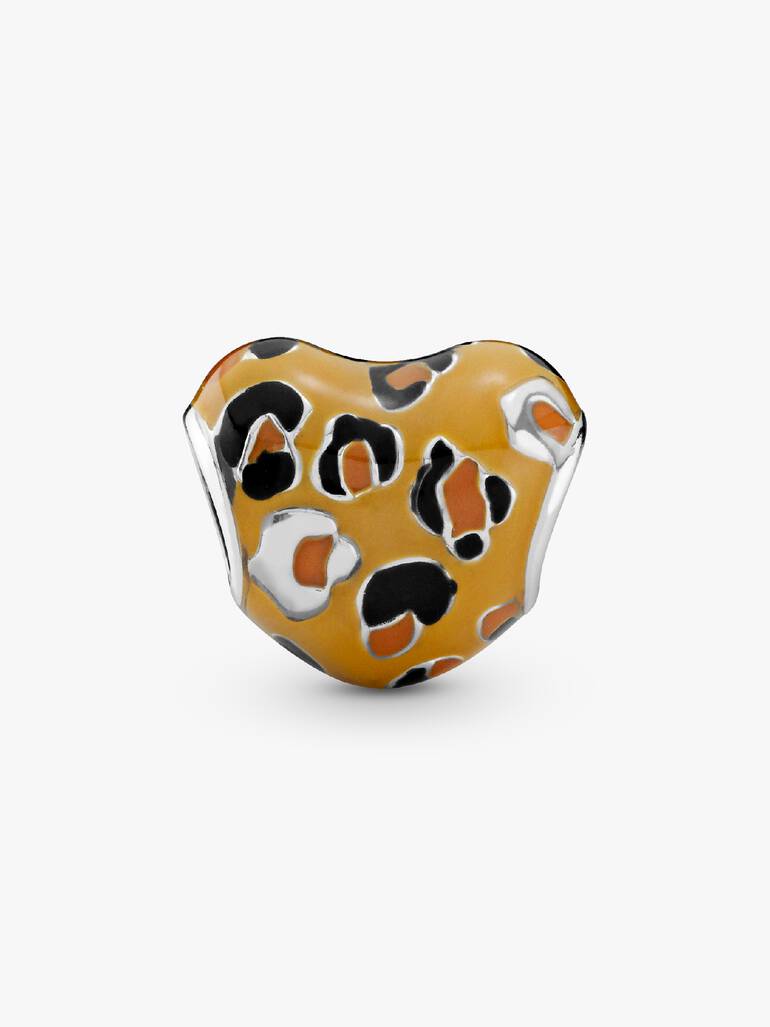 Leopard Print Coração Charm