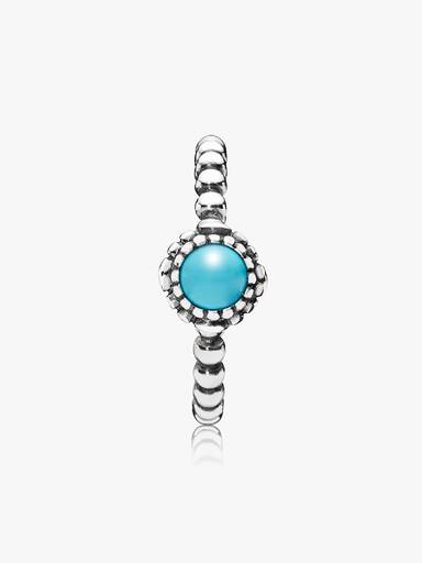 Silver ring, birthstone-December, turquoise