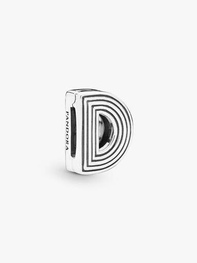 Pandora Reflexions letter D silver clip charm
