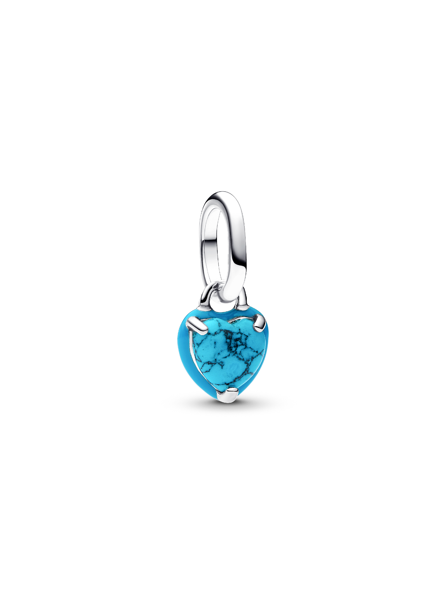 Charm pendente mini coração cor turquesa