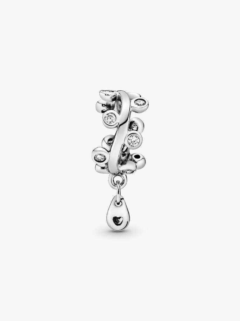 Chandelier silver spacer with clear cubic zirconia