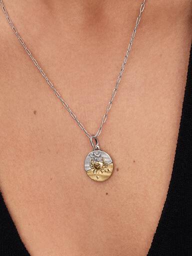 Charm Medalhão do Zodíaco do signo de Câncer