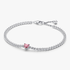 Braceletee de Tenis Coração Brilhante Rosa Braceletee de Tenis Coração Brilhante Rosa