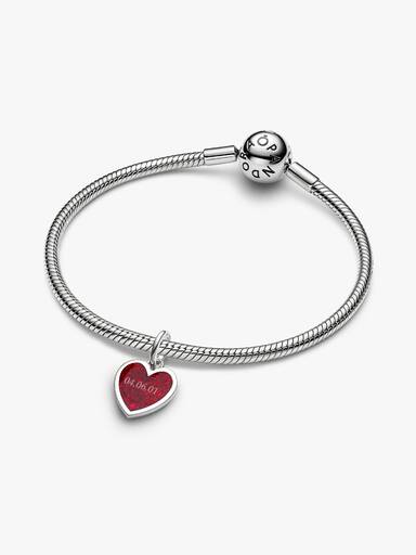 Charm Pendente Gravável de Coração Vermelho