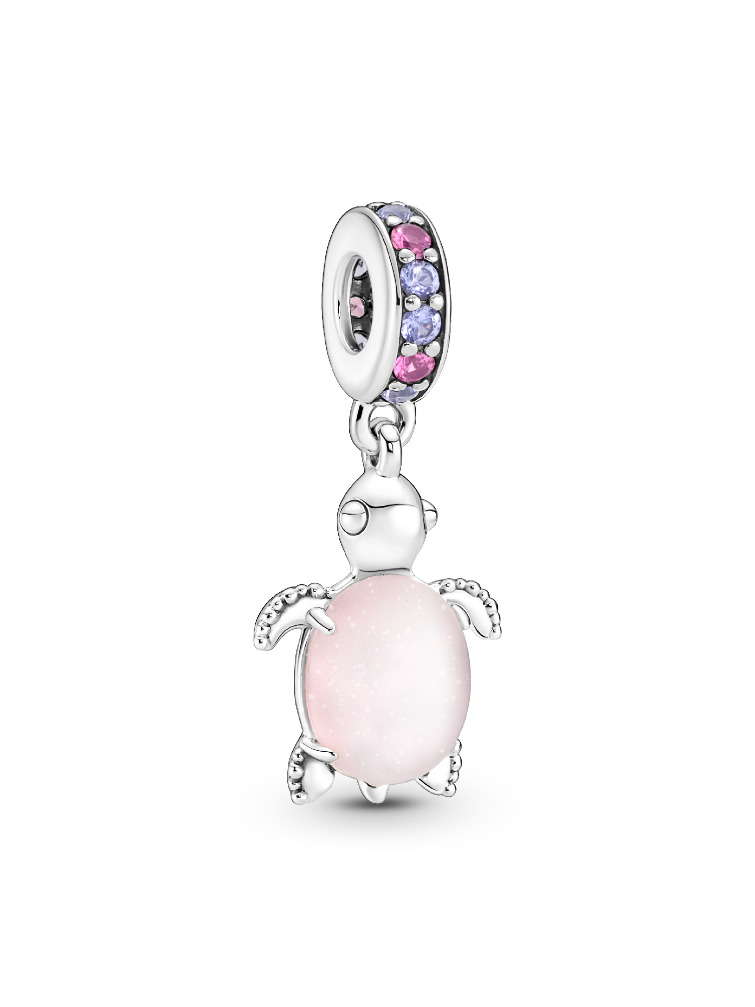 Charm pendente de tartaruga marinha rosa em vidro de Murano
