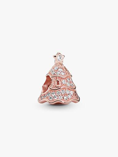 PANDORA Rose Christmas tree charm with clear cubic zirconia