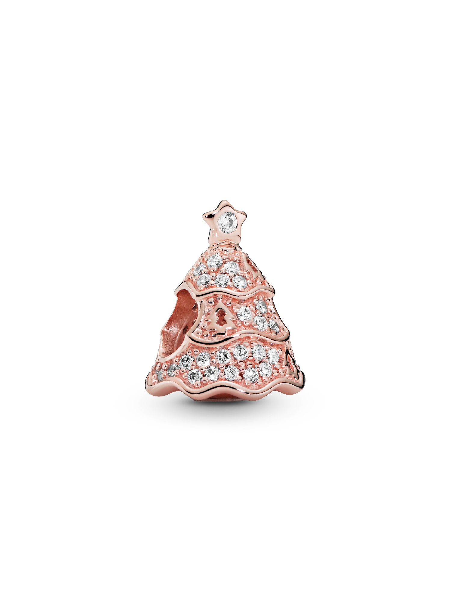 PANDORA Rose Christmas tree charm with clear cubic zirconia