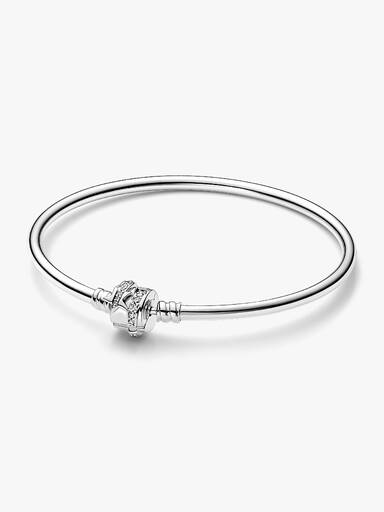 Braceletee Rígido de Edición Limitada com Broche de Brilhante Estrela Fugaz de Pandora Moments