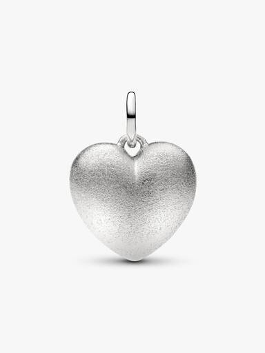 Charm Pendente de Coração Curvo Fosco